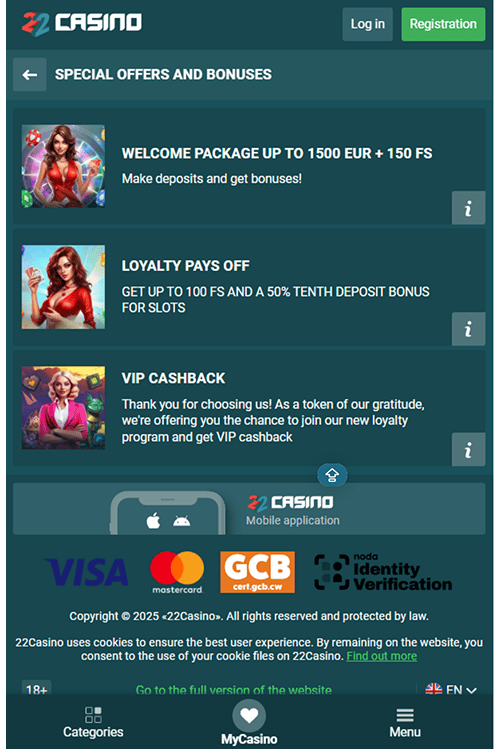 Recenze bonusů a promo akcí 22Casino